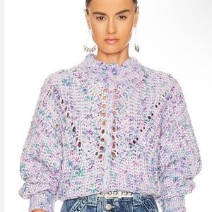 Isabel Marant Lavender Multicolor Chunky Knit Sweater